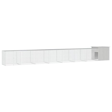 Kippenhok 800x91x100 cm gegalvaniseerd staal grijs 1