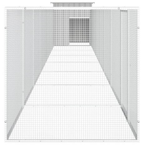 Kippenhok 800x91x100 cm gegalvaniseerd staal grijs 4