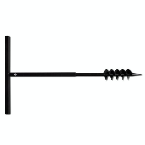 Grondboor met handvat en schroefkop (dubbele schroef) 80 mm (zwart) 3