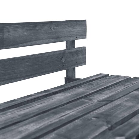 Tuinmiddenbank pallet geïmpregneerd grenenhout grijs 4