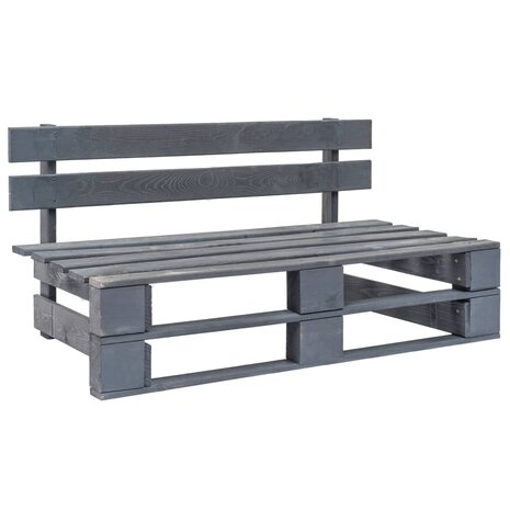 Tuinmiddenbank pallet geïmpregneerd grenenhout grijs 8