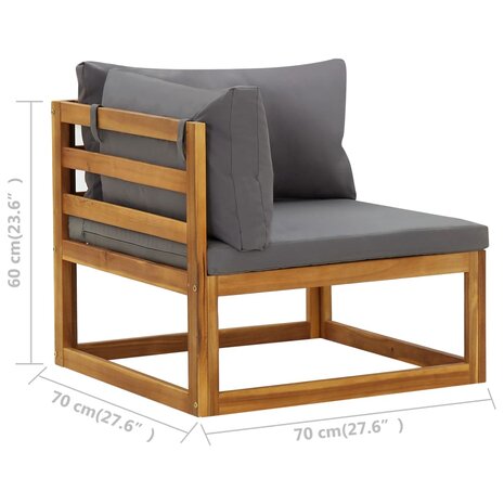 Hoekbanken 2 st met kussens sectioneel donkergrijs 8