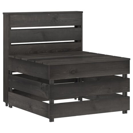 Tuinmiddenbank pallet geïmpregneerd grenenhout grijs 1