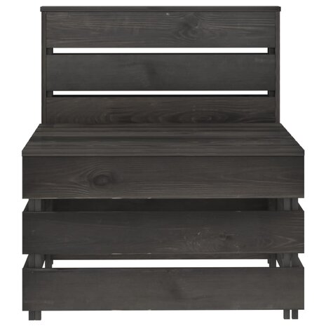 Tuinmiddenbank pallet geïmpregneerd grenenhout grijs 2