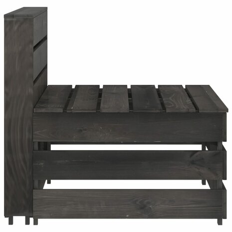 Tuinmiddenbank pallet geïmpregneerd grenenhout grijs 3