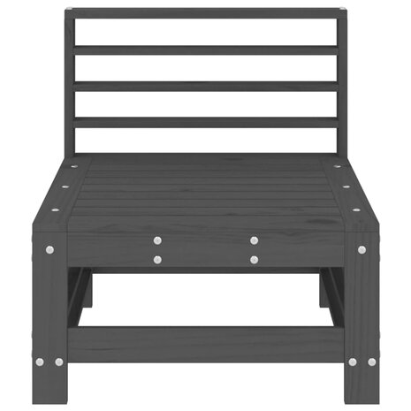 Tuinmiddenbanken 2 st massief grenenhout grijs 4