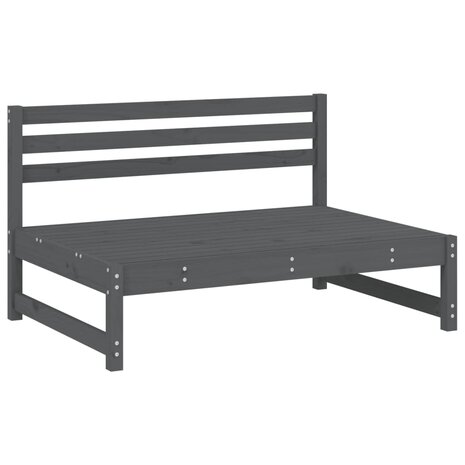 Tuinmiddenbank 120x80 cm massief grenenhout grijs 2