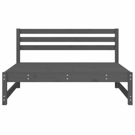 Tuinmiddenbank 120x80 cm massief grenenhout grijs 3