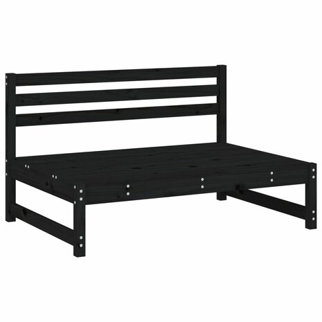 Tuinmiddenbank 120x80 cm massief grenenhout zwart 2