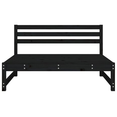 Tuinmiddenbank 120x80 cm massief grenenhout zwart 3