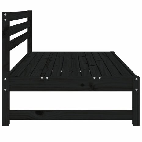 Tuinmiddenbank 120x80 cm massief grenenhout zwart 4