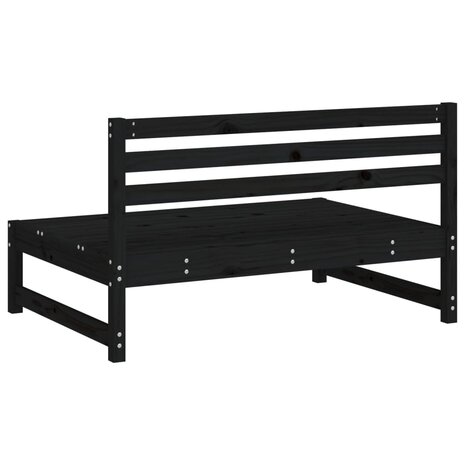 Tuinmiddenbank 120x80 cm massief grenenhout zwart 5