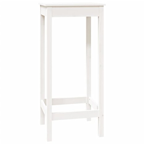Bartafel 50x50x110 cm massief grenenhout wit 2