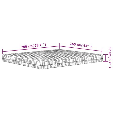 Schuimmatras hardheid H2 H3 160x200 cm wit 9