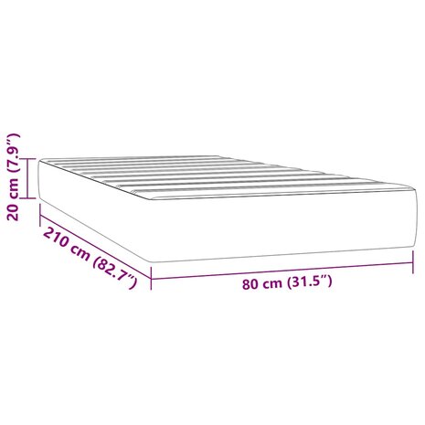 Pocketveringmatras 80x210x20 cm fluweel donkergroen 7