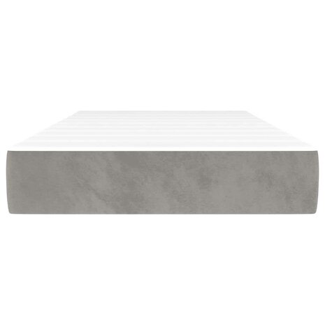 Pocketveringmatras 80x220x20 cm fluweel lichtgrijs 3