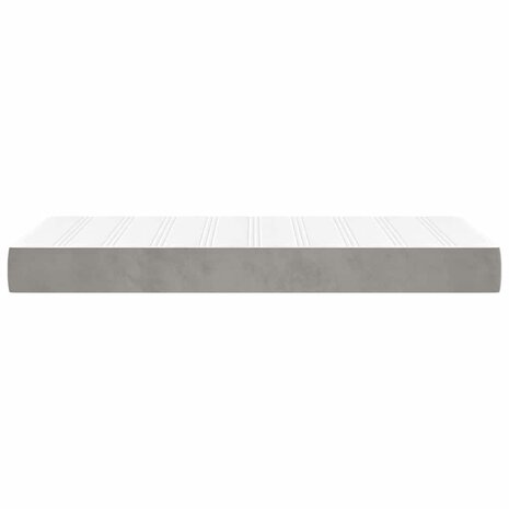 Pocketveringmatras 80x220x20 cm fluweel lichtgrijs 4