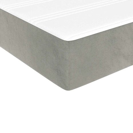 Pocketveringmatras 80x220x20 cm fluweel lichtgrijs 5