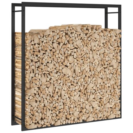 Haardhoutrek 110x28x116 cm staal matzwart 5