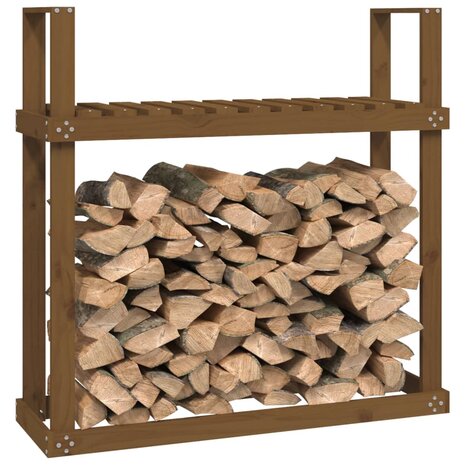 Haardhoutrek 110x35x108,5 cm massief grenenhout honingbruin 4