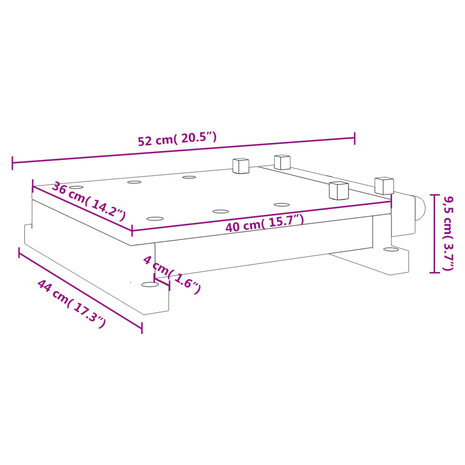 Tafelwerkbank met bankschroef 52x44x9,5 cm massief acaciahout 8