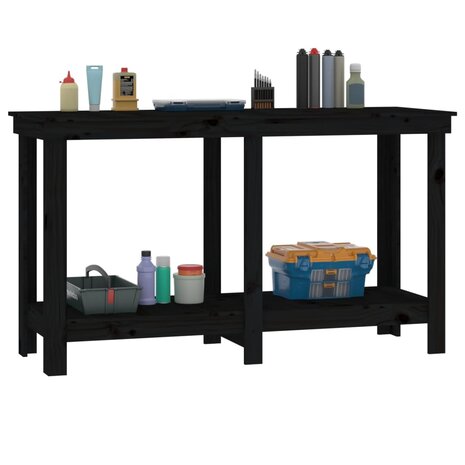 werkbank 140x50x80 cm massief grenenhout zwart 4