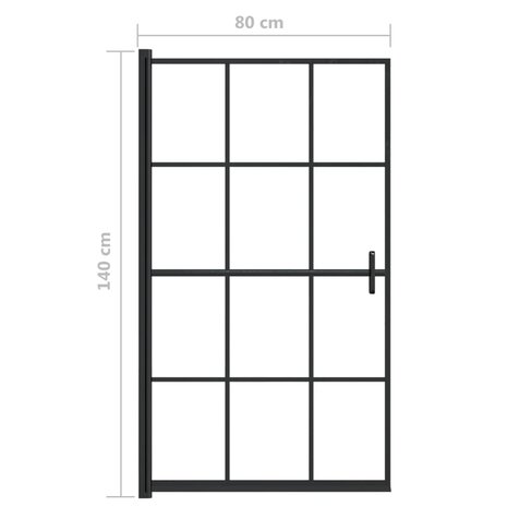 Douchewand 80x140 cm ESG zwart 5
