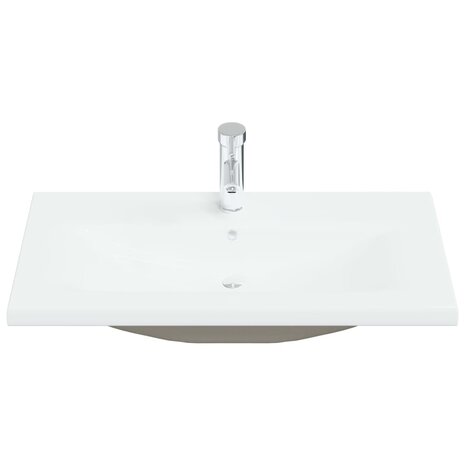 Inbouwwastafel met kraan 81x39x18 cm keramiek wit 3