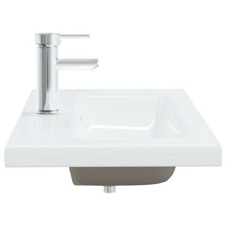 Inbouwwastafel met kraan 81x39x18 cm keramiek wit 4