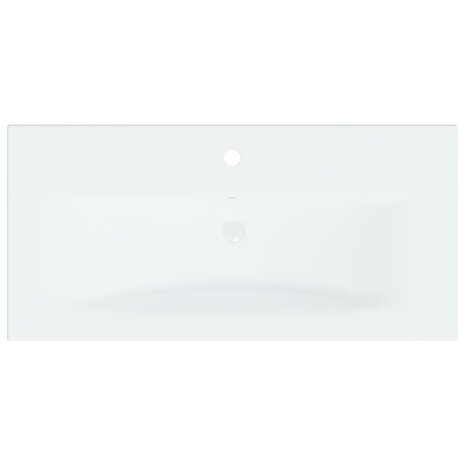 Inbouwwastafel met kraan 81x39x18 cm keramiek wit 8