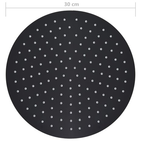 Regendouchekop rond 30 cm roestvrij staal zwart 7