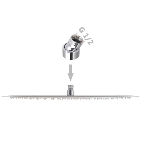 Regendouchekop 2 st rond 50 cm roestvrij staal 6
