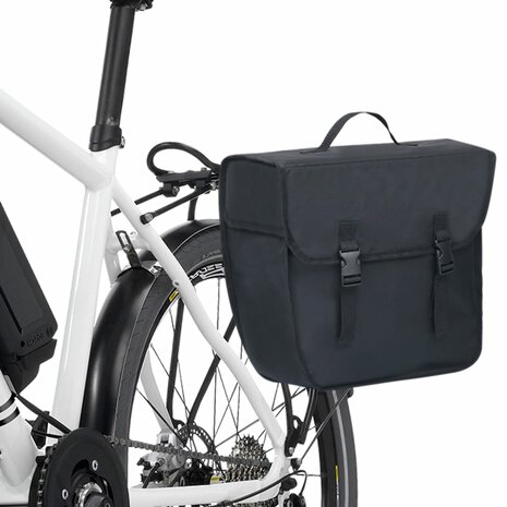 Fietstas voor bagagedrager enkel waterdicht 21 L zwart 9