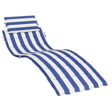 Ligbedkussen gestreept oxford stof blauw en wit 2