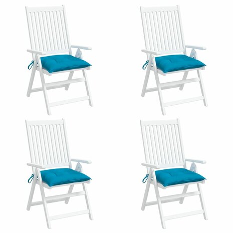 Stoelkussens 4 st 40x40x7 cm oxford stof lichtblauw 4