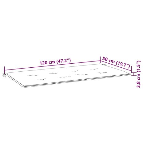 Tuinbankkussen 120x50x3 cm oxford stof wijnrood 7