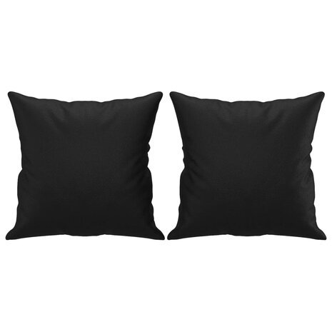 Sierkussens 2 st 40x40 cm kunstleer zwart 2