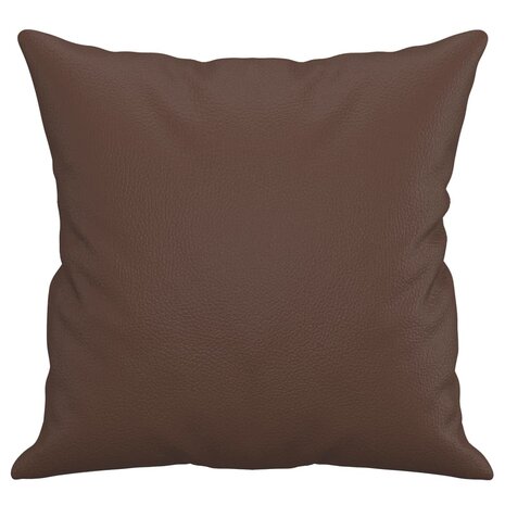 Sierkussens 2 st 40x40 cm kunstleer bruin 4