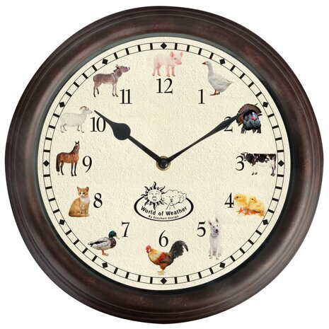 Esschert Design Klok met boerderijdierengeluiden 1