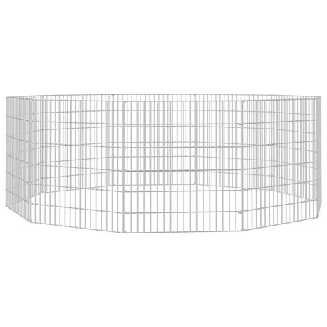 Dierenverblijf 10 panelen 54x60 cm gegalvaniseerd ijzer 4