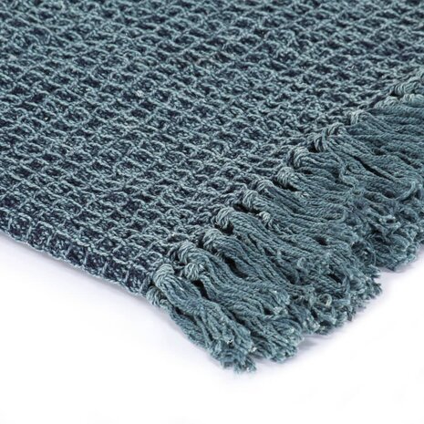 Plaid 160x210 cm katoen indigo-blauw 3
