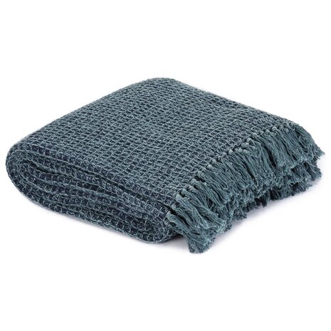 Plaid 220x250 cm katoen indigo-blauw 2