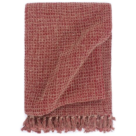 Plaid 160x210 cm katoen bordeaux 1