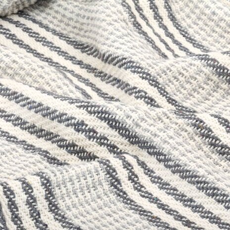 Plaid strepen 160x210 cm katoen grijs en wit 5
