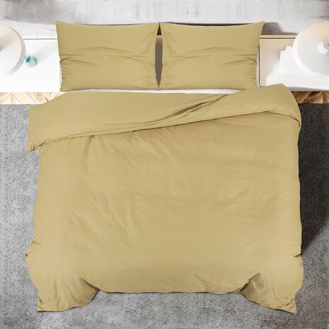 Dekbedovertrekset lichtgewicht 155x220 cm microvezel taupe 5