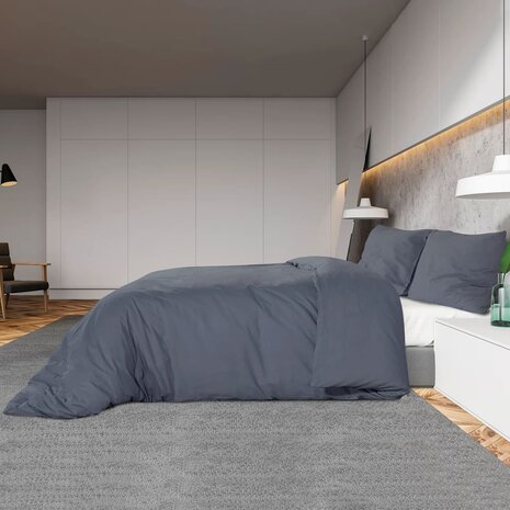 Dekbedovertrekset 155x220 cm katoen antracietkleurig 4