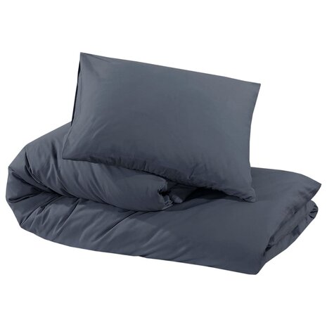 Dekbedovertrekset 155x220 cm katoen antracietkleurig 6