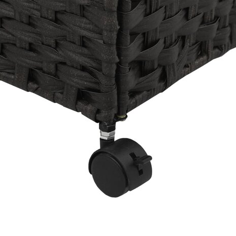 Wasmand op wielen 60x35x60,5 cm rattan zwart 9