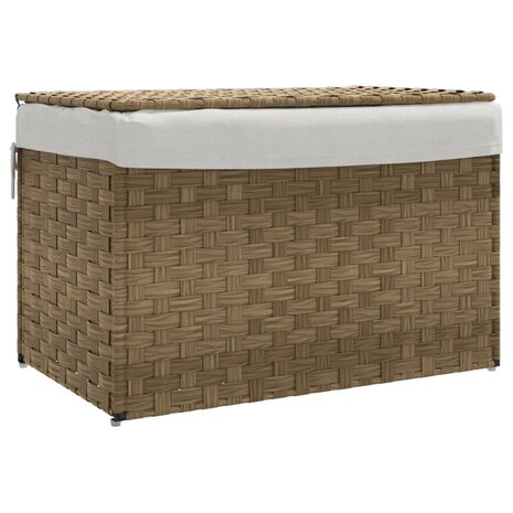 Wasmand met deksel 55,5x35x34 cm poly rattan 2