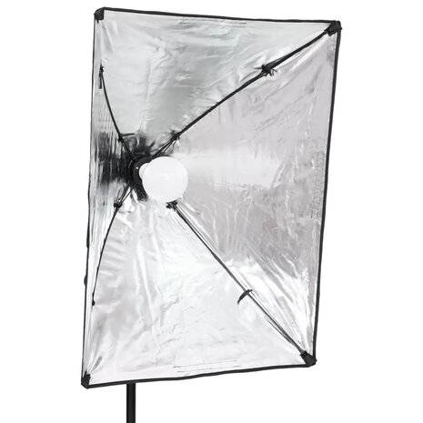 Fotostudioset met verlichtingsset en achtergrond 6